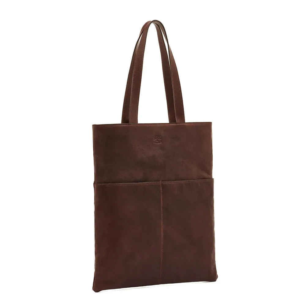 Il Bisonte Oriuolo Tote Bag Vintage Leather Coffee