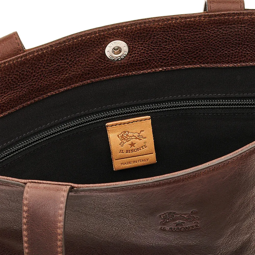 Il Bisonte Oriuolo Tote Bag Vintage Leather Coffee
