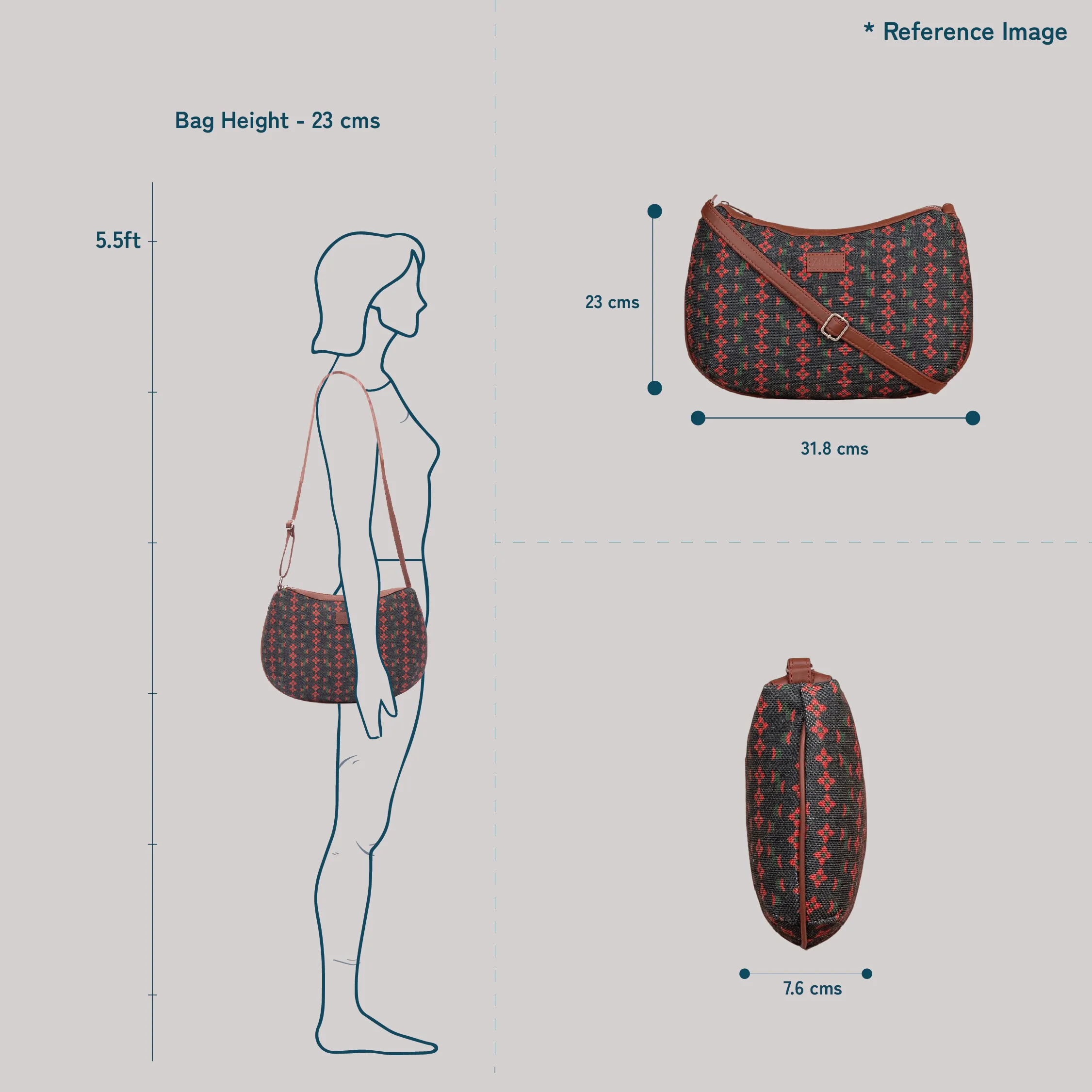 Jodhpur Damask Structured Shoulder Bag