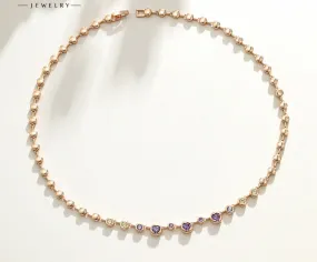 Night's Dream rainbow-colored necklace is fashionable and sexy clavicle chain, light luxury