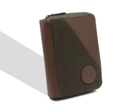 Nomad Passport Organiser - Green Canvas   Tan Leather