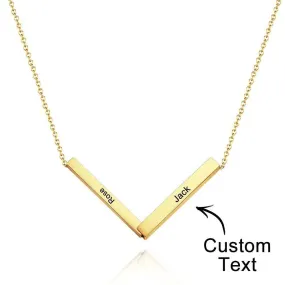 Personalised Folding Name Bar Necklace Birthday Mothers Day Anniversary gift for wife mom girlfriend sister grandmothers garden jewelry