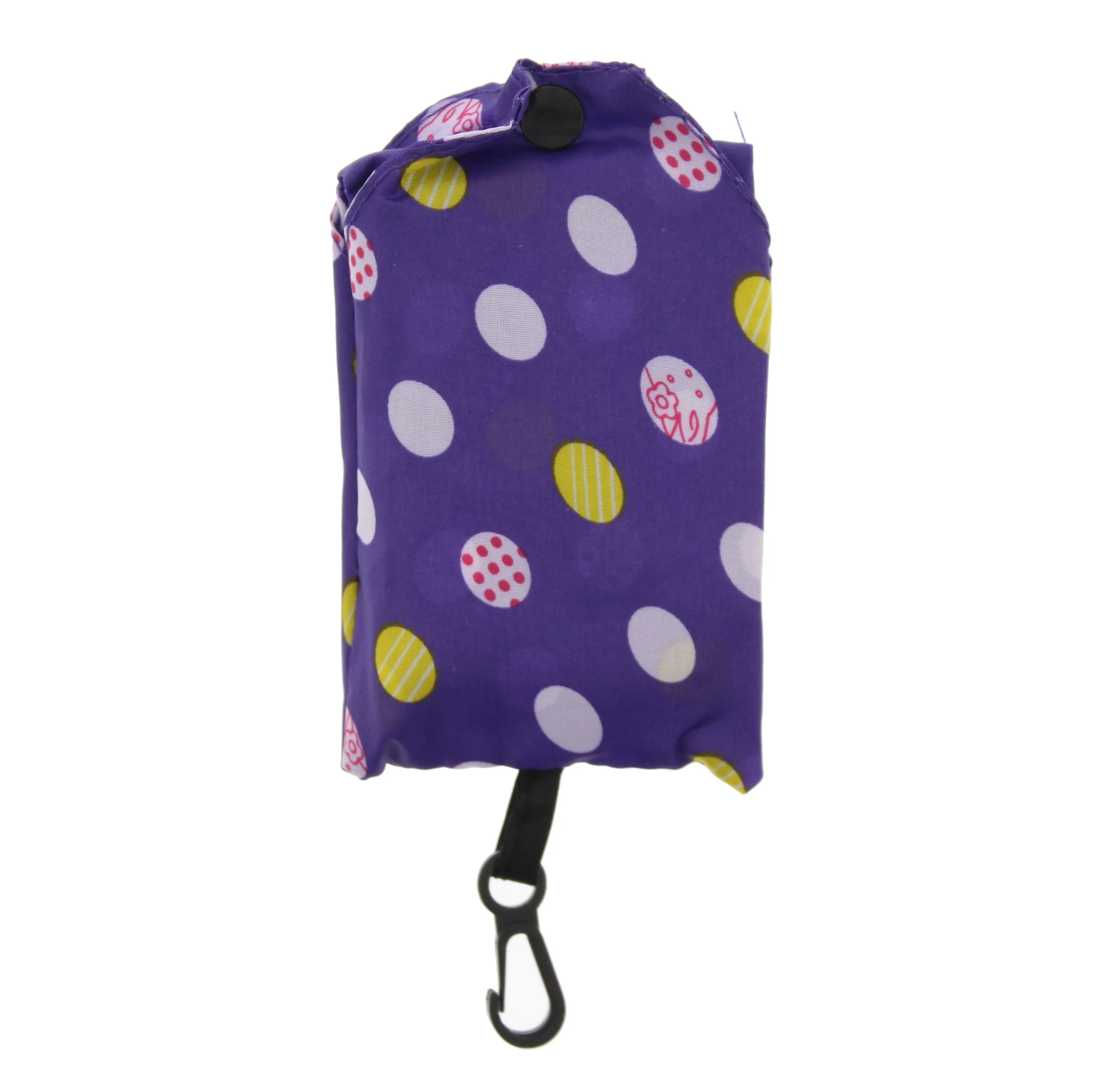 Purple Polka Dot Shopping Bag in Pocket Pouch