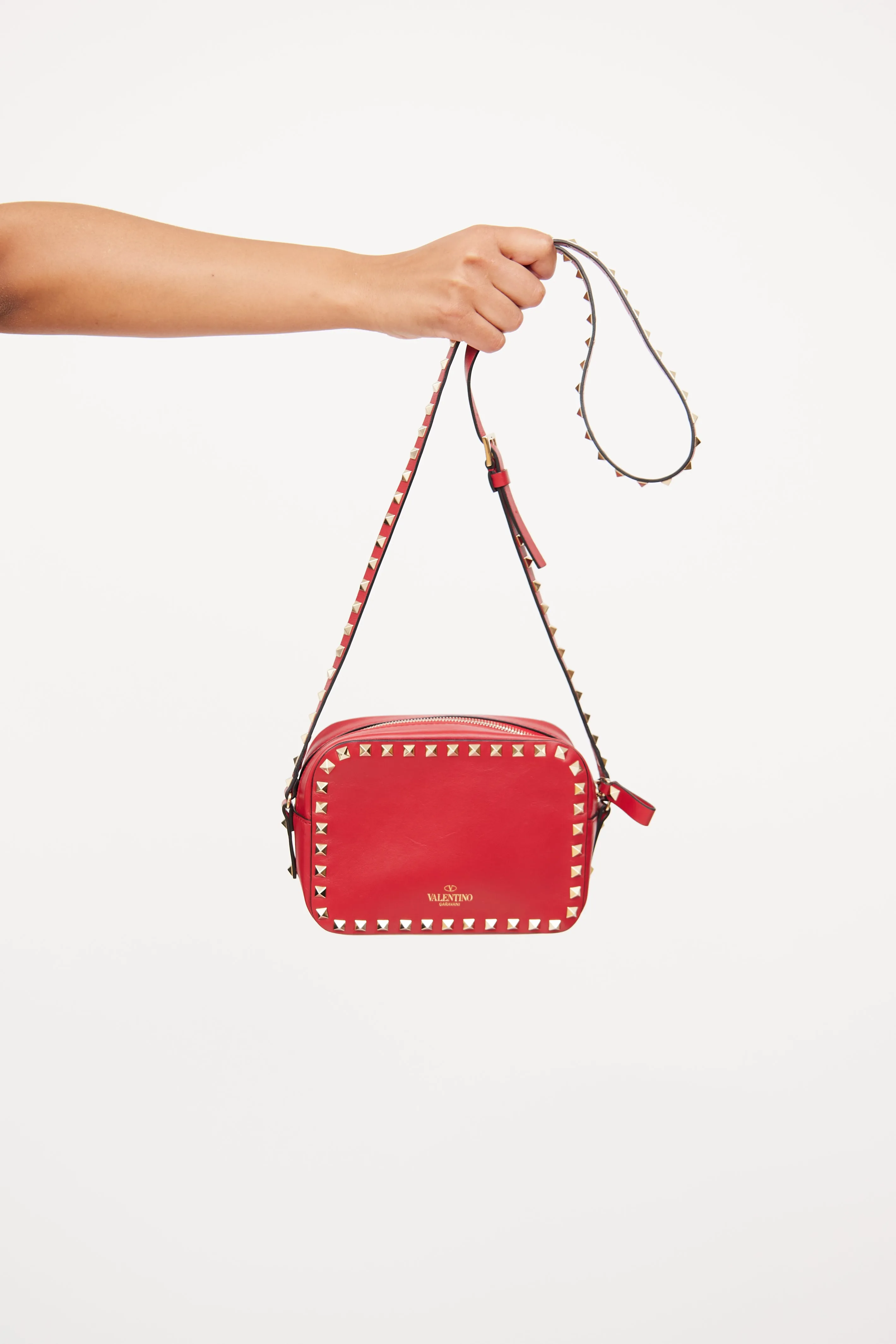 Red Rockstud Camera Bag