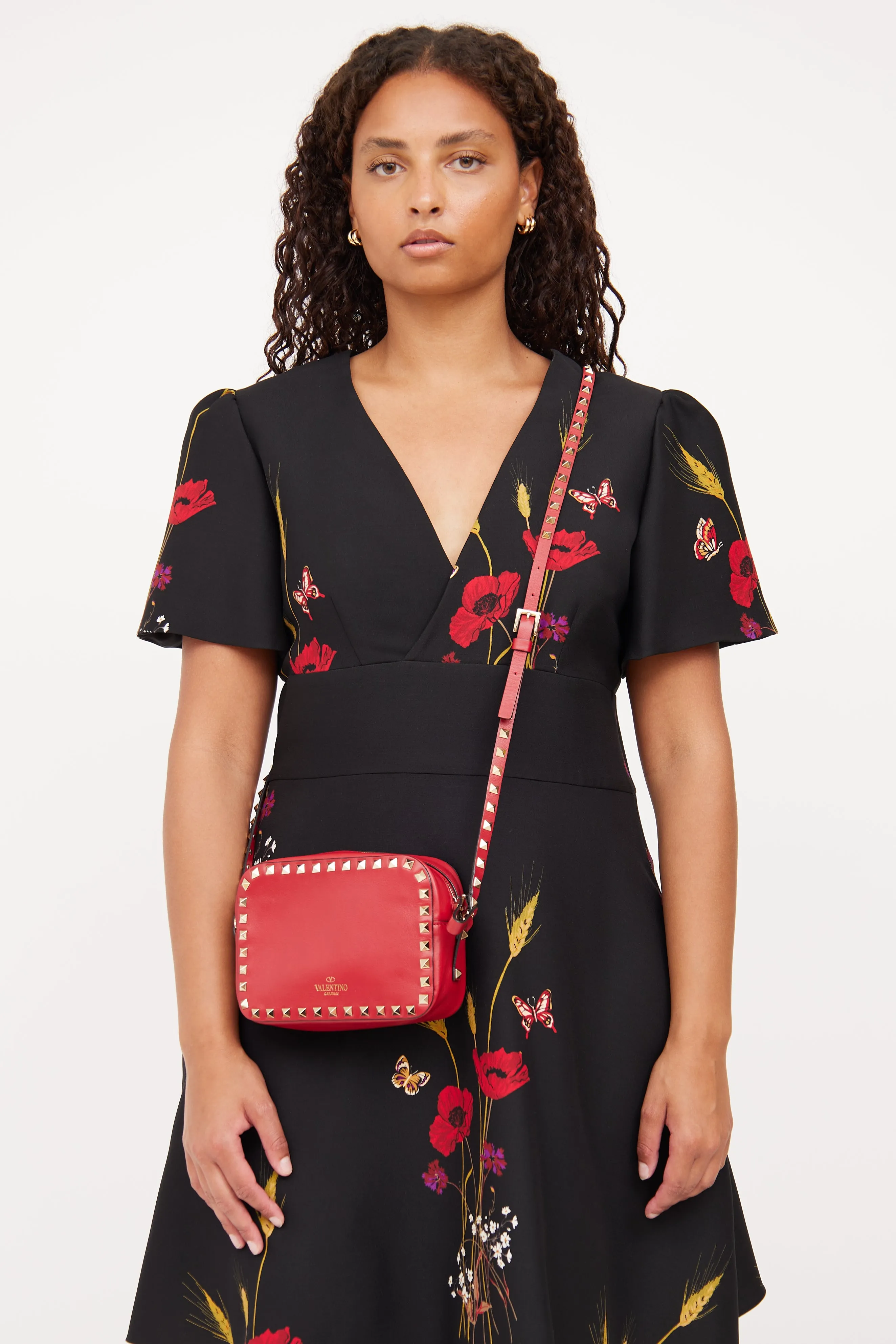 Red Rockstud Camera Bag