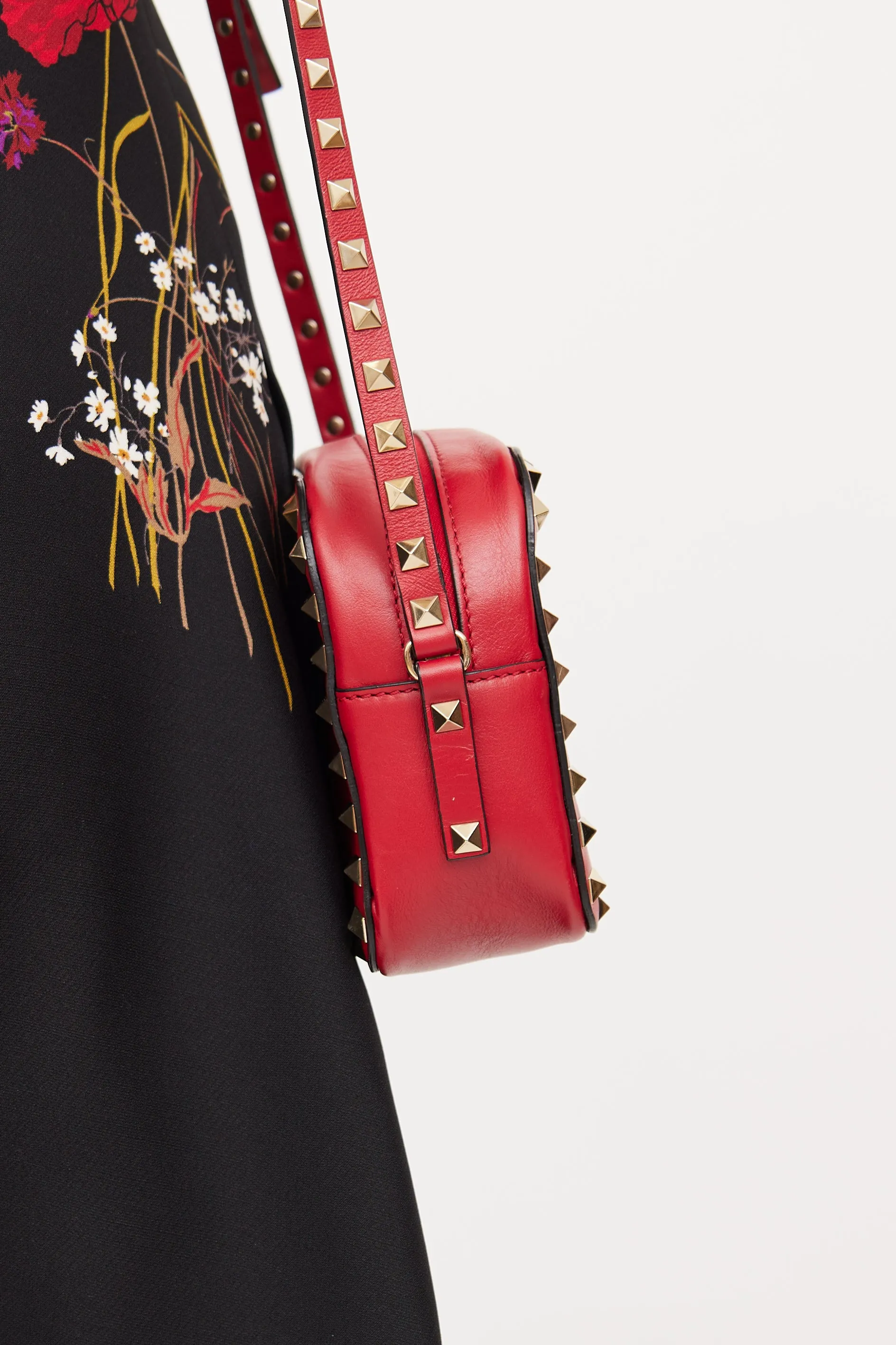 Red Rockstud Camera Bag