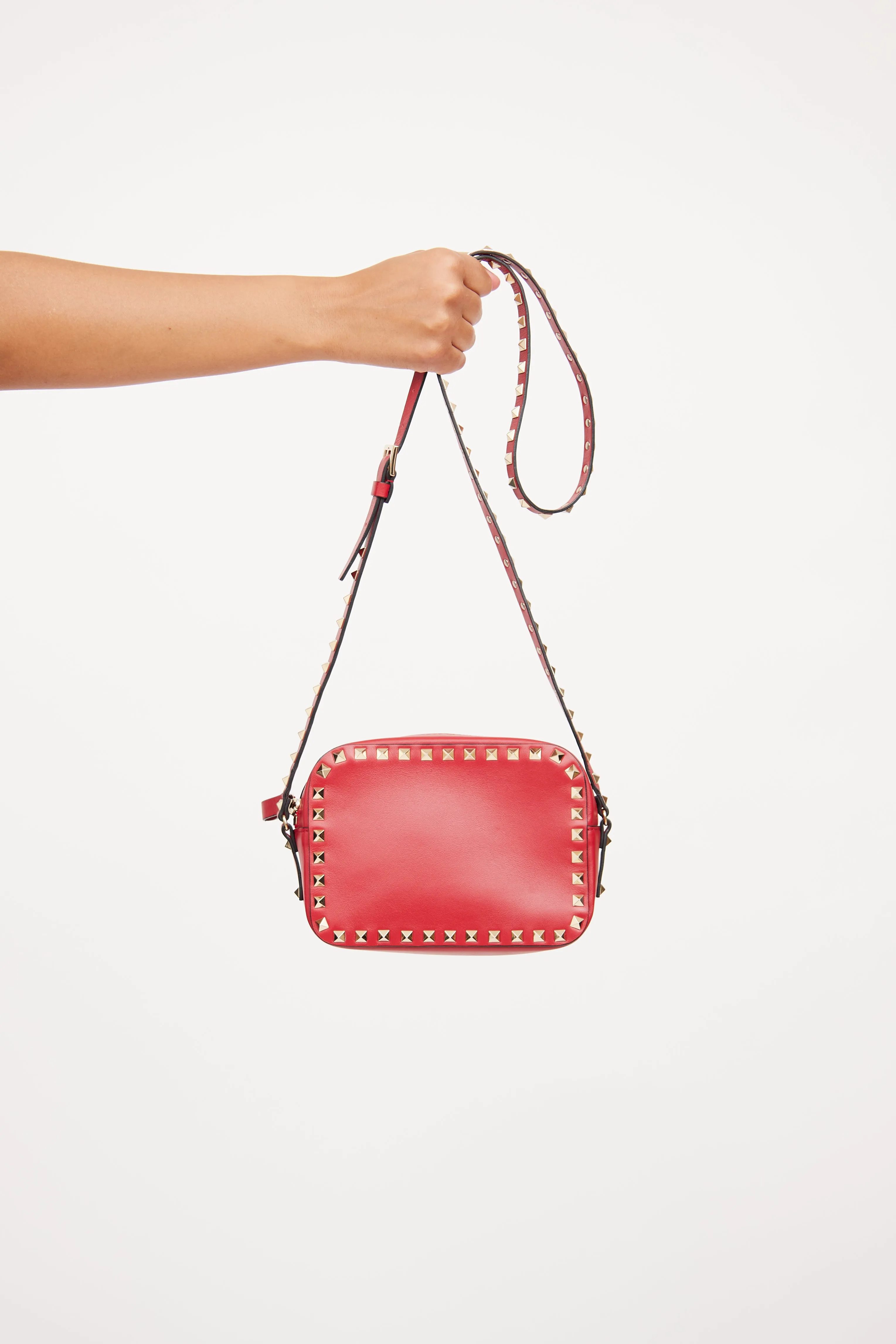 Red Rockstud Camera Bag
