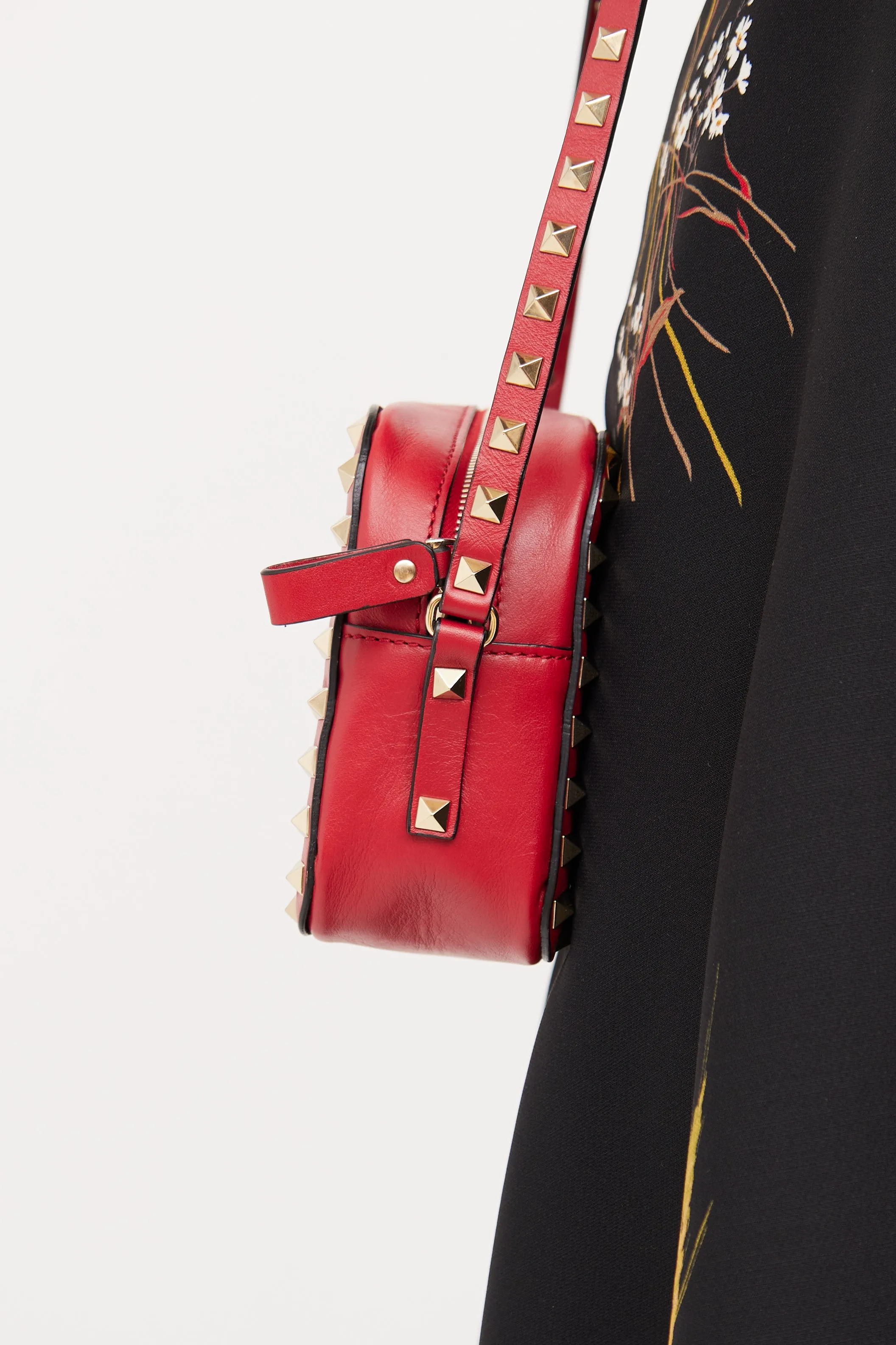 Red Rockstud Camera Bag