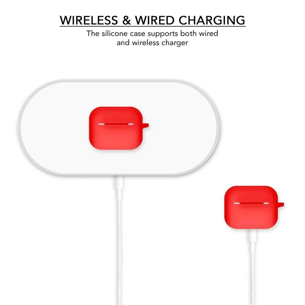 Silicone Wash-Proof Red Airpods Pro Cover Case