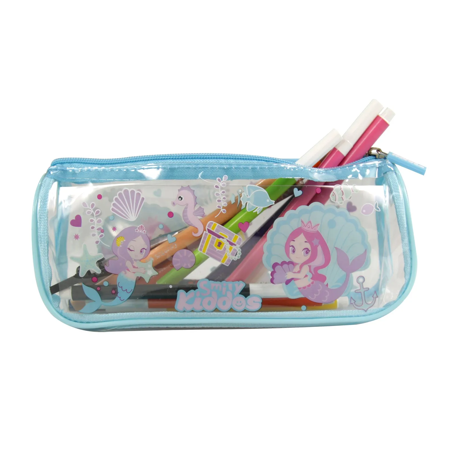 Smily Mermaid Transparent Pencil Pouch Sk11003081