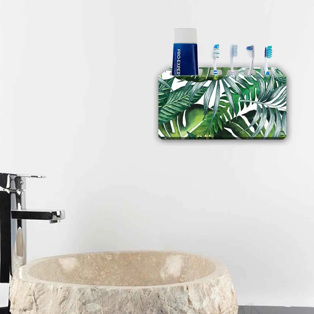 Toothbrush Holder Wall Mounted -Monstera Leaves