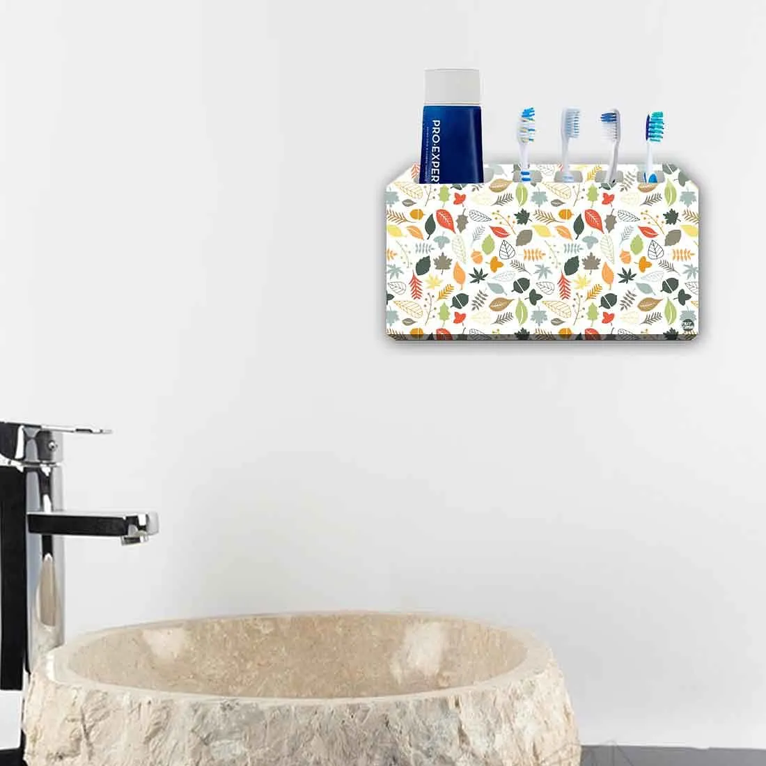 Toothbrush Holder Wall Mounted -Multicolor Leaf