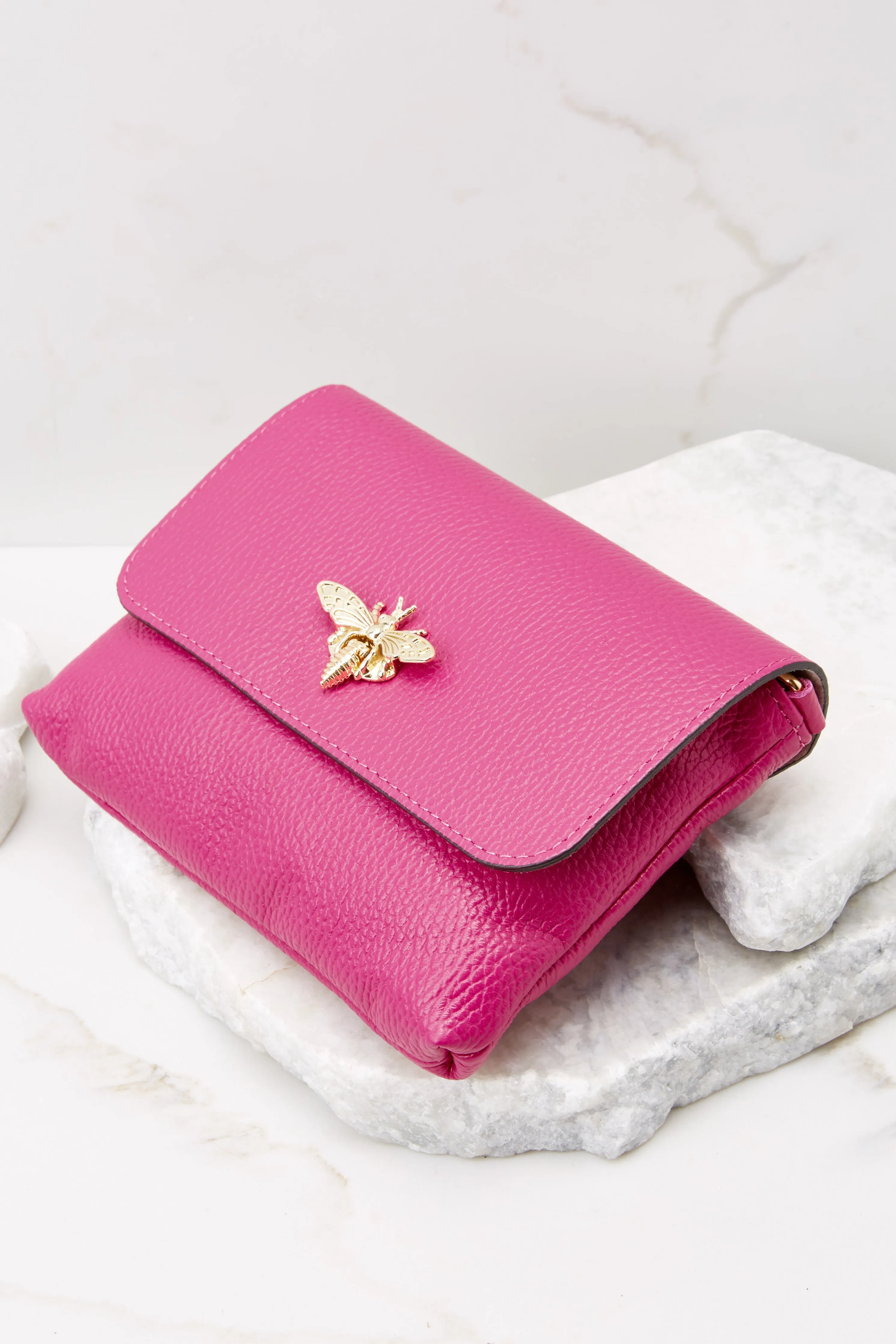 Work Smarter Hot Pink Leather Bag