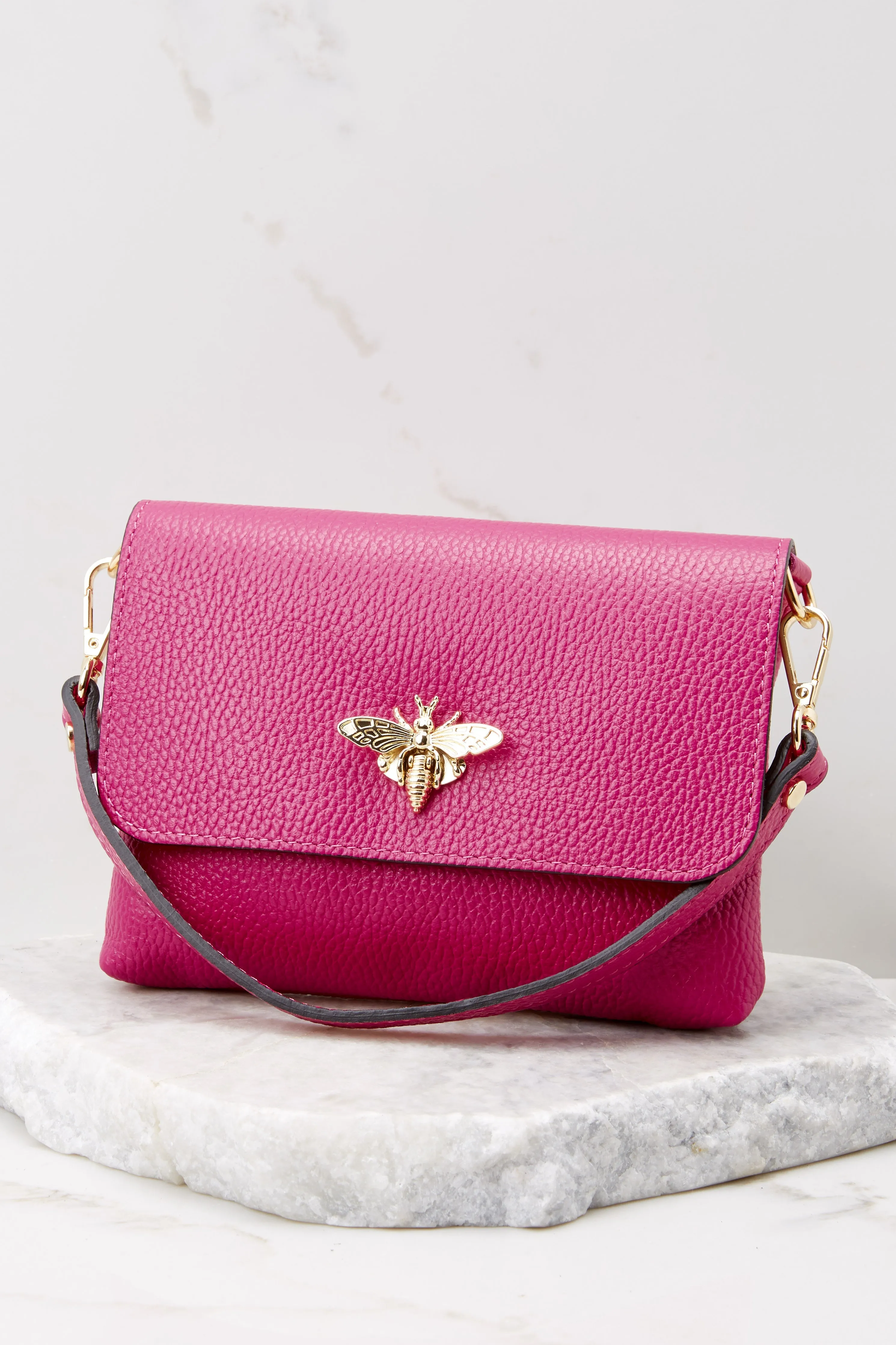 Work Smarter Hot Pink Leather Bag