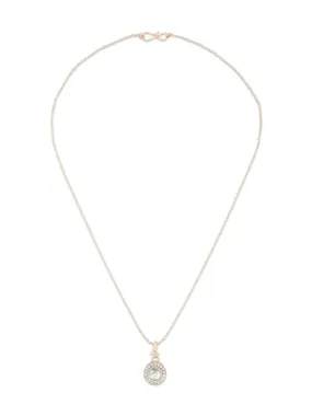 ZAVERI PEARLS Rose Gold Contemporary Austrian Diamond Embellished Round Shape Pendant & Chain For Women-ZPFK16813